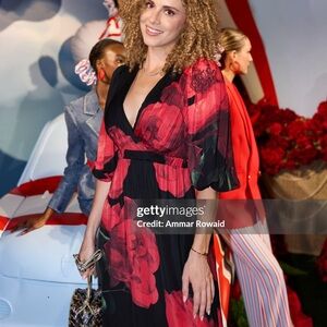 Alice + Olivia Floral Black and Red Dress